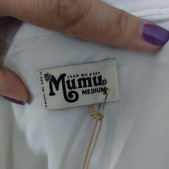 NWT Show Me Your MuMu Angelica Slip Dress Casablanca Blues Embroidery, Size M - Picture 7 of 8